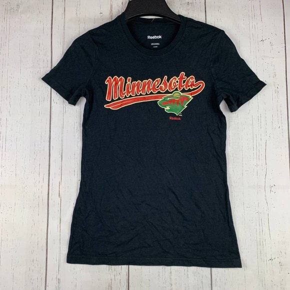 Minnesota Wild NHL Reebok Large Black Tshirt New Girl - Picture 1 of 6